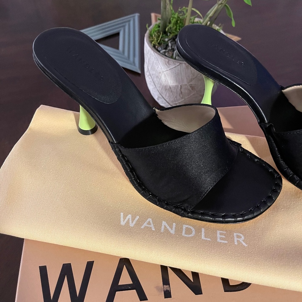 Wandler Sandals Black Satin